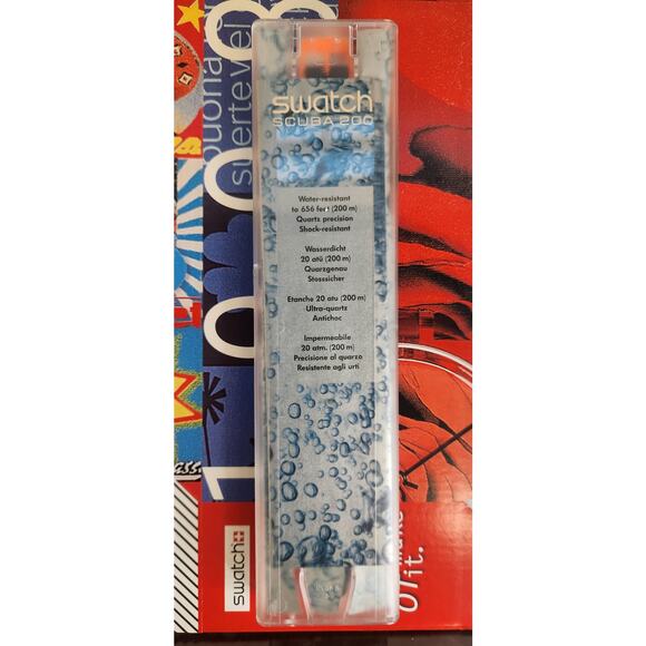 Swatch watch DEEP BLUE SDK100 1990 Scuba New Old Stock With new battery - Picture 7 of 7